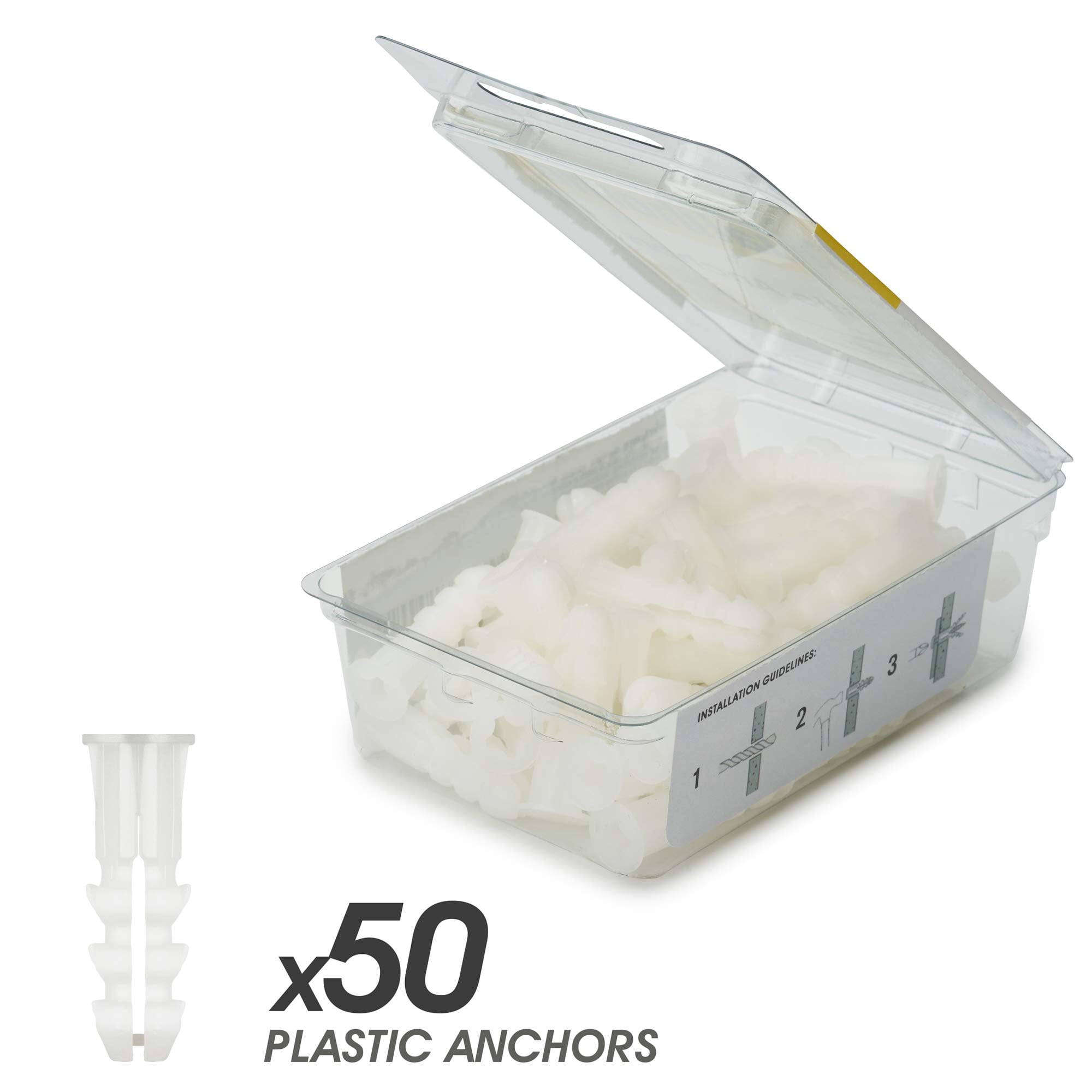 Plastic Drywall Anchors - Wall Anchors for Drywall - Plastic Screw Anchors for Secure Fastening (Bulk Pack, #10-12 x 1)
