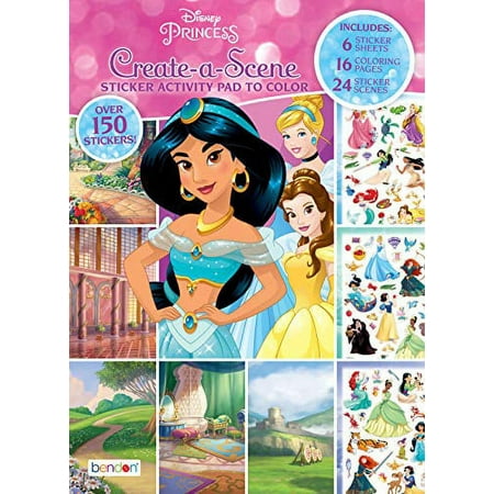 UPC: 0805219456507 | Disney Princess Bendon 45650 Princess Create A Scene Sticker Activity Coloring Pad  Multicolor