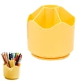 thumbnail image 6 of Desk Organizer,Desktop Storage Stationery,Cute Office Supplies Pencil Cup,Large Capacity with 5 Slots,Desk Organizer Sparkling Diamond-like Pencil Holder,360 Degree Rotating Pen Holder,Yellow,1 Pack, 6 of 8