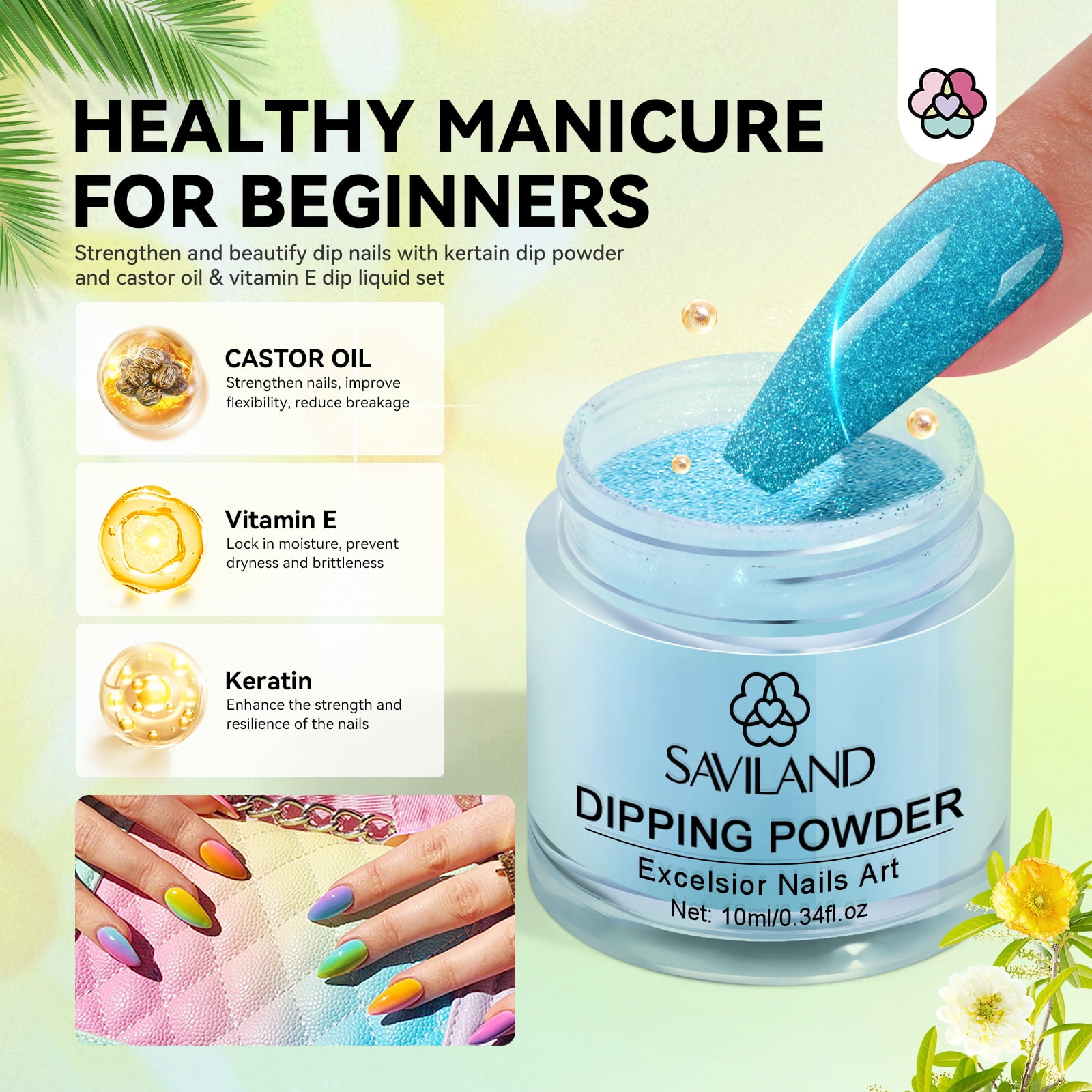 Saviland 29Pcs Dip Powder Nail Kit with Everything - 20 Colors Dipping Nail Powder Kit with Base and Top Coat Activator Brush Saver Dip Powder Liquids Set