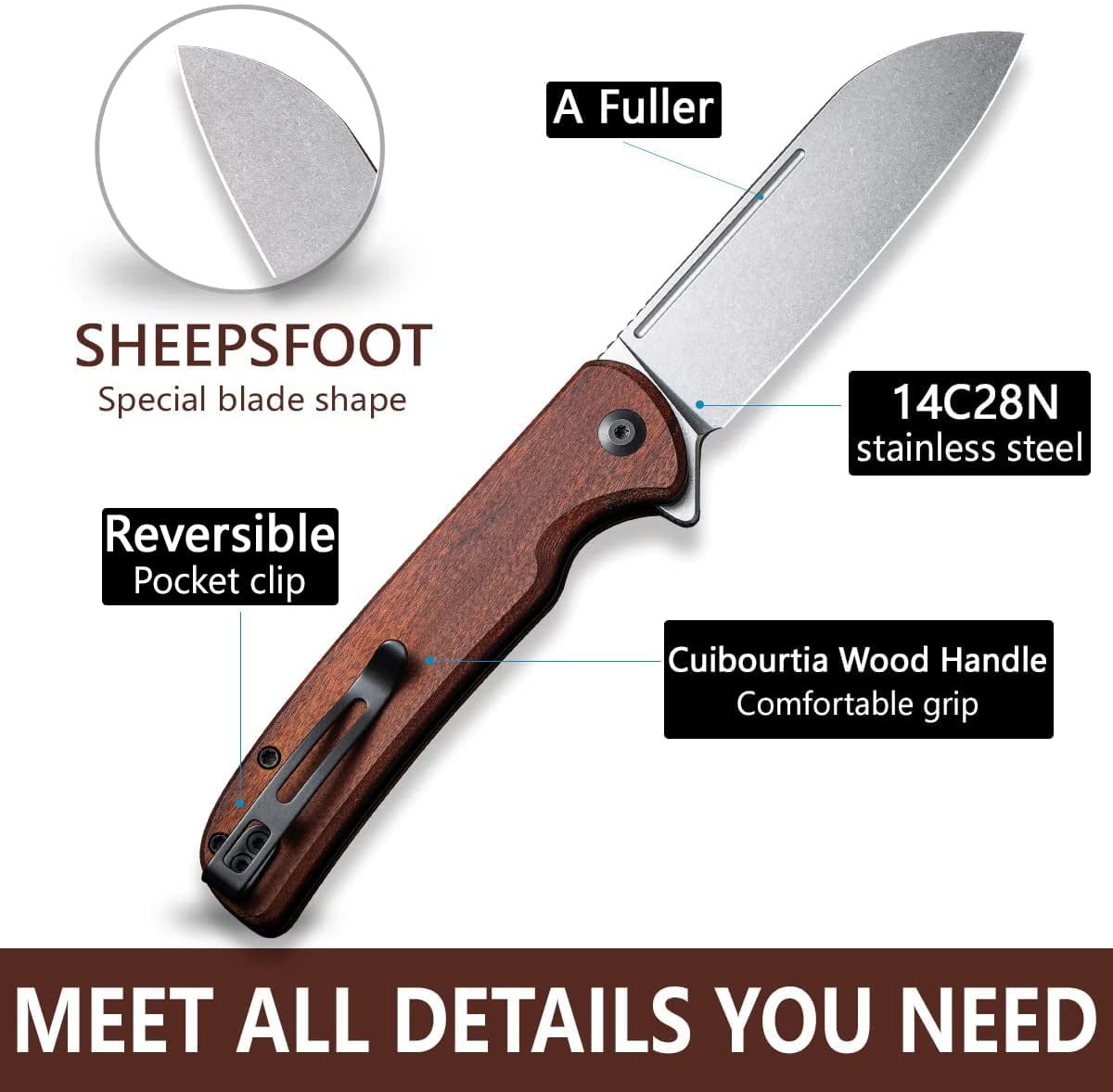 CIVIVI Chevalier Folding Pocket Knife C20022-3