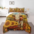 thumbnail image 2 of YST Rustic Cow Print Bedding Set Farmhouse Sunflower Cabin Comforter Set Queen Size For Kids Adults,Country Animal Maple Leaves Down Comforter,Fall Farm Life Bed Set 3 Pcs, 2 of 6
