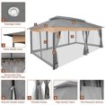 thumbnail image 5 of COBIZI 12x20 Heavy Duty Canopy Gazebo with 6 Mosquito Netting 100% Waterproof Large Canopy Tents for Patio, Party, with Double Roof Soft Top Screen Gazebo with Metal Steel Frame for Outside, Gray, 5 of 14