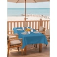 thumbnail image 2 of Outdoor Table Cloth with Umbrella Hole and Zipper, Blue Waterproof Rectangle Tablecloth 52"x70", Modern Pure Wave Ride Washable Table Cover for Outside Party Patio Picnic, 2 of 8
