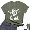 thumbnail image 3 of Alun Honeybee Kind T Shirts for Women Stylish Letter and Graphic Short Sleeve Tee Shirts Soft Comfort Fit Workout Casual Going out Tops for Everyday Wear Dark Gray L, 3 of 3