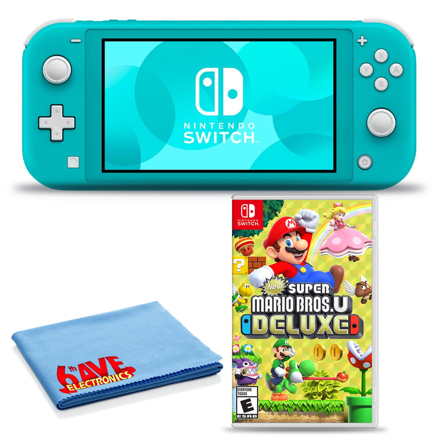 Nintendo Switch Lite (Coral) Bundle with Super Mario Bros. U and 