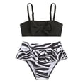 thumbnail image 3 of Swimsuits for Girls 2 Piece Summer Sleeveless Bow Tops and Print Bottoms Bikini Sets Swimwear Bathing Suit Black Size 5-6 Y, 3 of 8