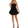 thumbnail image 1 of Vestido Tubo Sin Mangas Inspire Chic para Mujer, Vestido Mini de Fiesta Sin Hombros, Color Negro, 1 of 6