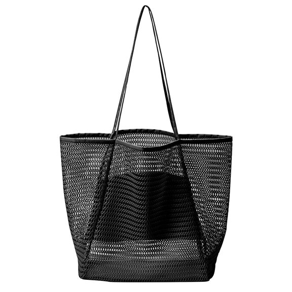 Mgaxud Lightweight and Foldable Mesh Beach Bag - Rainproof, Sandproof, and Quick-Drying Tote for Women's Vacation Accessories