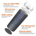 thumbnail image 3 of Stainless Steel Insulated Skinny Tumbler - THILY 16 oz Vacuum Insulated Coffee Cup with Splash-proof Lid, Straw, Keeps Ice Drinks Cold, Glitter Gray, 3 of 5