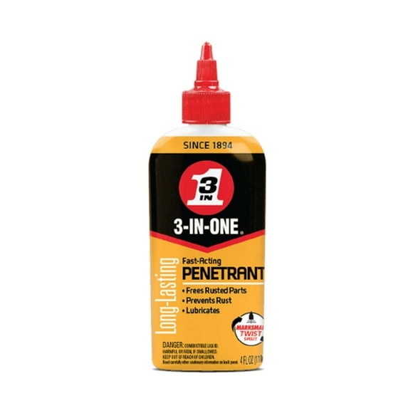 3-IN-ONE 120015 Huile Goutte à Goutte Pénétrante pour Desserrer les Pièces Coincées et Arrêter la Rouille, 4 Onces