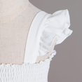 thumbnail image 4 of Vestido JEELLIGULAR 2T blanco con botones con volantes para niños pequeños, verano, 4 of 5