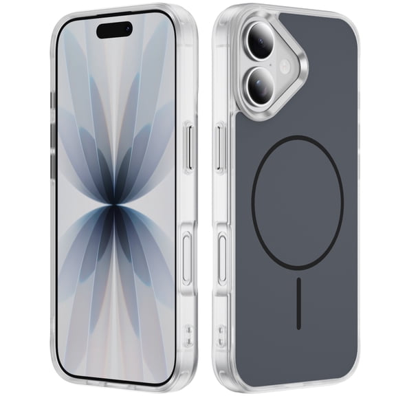 for iPhone 17 Magnetic Ring Protective Case, Compatible with MagSafe, Luxury Frosted Shockproof PC TPU Anti-Scratch Anti-Fingerprint Support Wireless Charging Phone Case Cover, Black