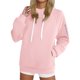 thumbnail image 2 of Tops para mujer,Sudadera informal de manga larga para mujer, cuello redondo, color liso, mezcla de poliéster, bolsillo delantero, corte holgado para uso diario, sopatenor, 2 of 8