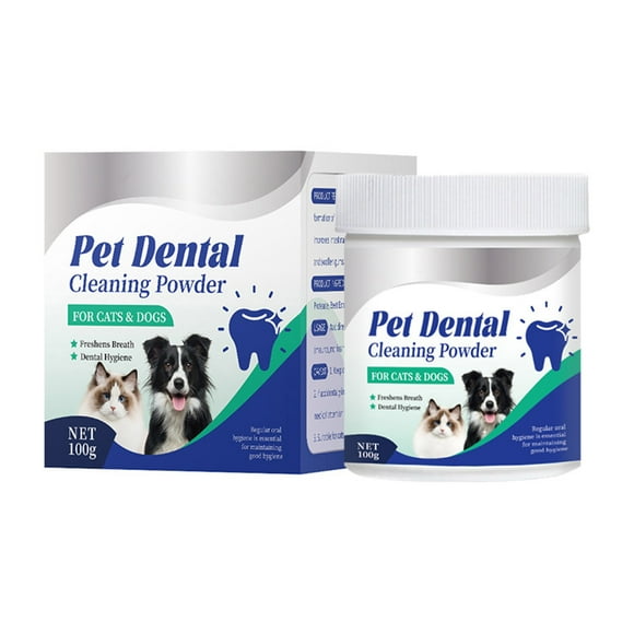 Hudfg Dog Teeth Cleaning Powder, Pet Dental Powder -Dental Care, Dogs Breath Freshener With Probiotics For Tartar & Reduces Plaque & Bad Breath Teeth Cleaning For Small, Medium, Large Dogs