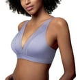 thumbnail image 2 of Bali Comfort Revolution Comfy Glam Plunge Lace Trim Wireless Bralette Size 2XL | Urban Lilac, 2 of 2