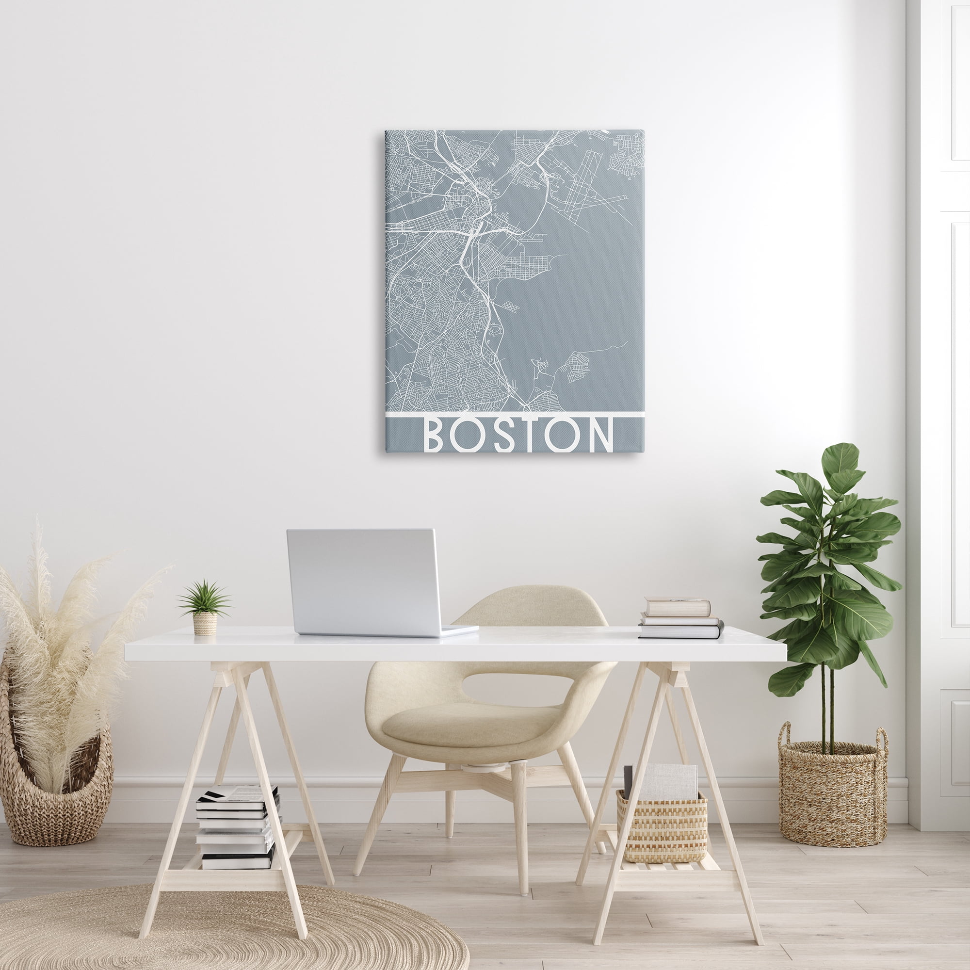 Stupell Industries Boston City Street Outline Urban Massachusetts Transportation Grid, 30 x 40, Design by Daphne Polselli