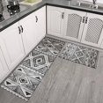 thumbnail image 2 of White Geometric Diamond Striped Pattern Kitchen Rugs Sets Of 2,Anti Fatigue Kitchen Mat Rugs Non Slip Washable,Decorative Kitchen Floor Mats for Kitchen,Sink,Laundry,17"x30"+17"x47", 2 of 7