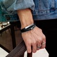 thumbnail image 4 of Braided leather bracelet for men black, 4 of 4