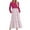 Hot Pink, variant on BSDJILFG Dresses for Women Fall Casual Striped Color Block Long Sleeve Crewneck Maxi Dress Fall