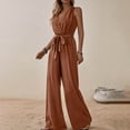 thumbnail image 5 of ABATAB Wide Leg Jumpsuits for Women Casual V-Neck Sleeveless Rompers Wide Leg Long Pants Rompers Summer Outfits, 5 of 5