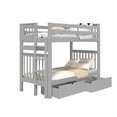 thumbnail image 4 of Bedz King Tall Bunk Beds Twin over Twin Mission Style with End Ladder and 2 Under Bed Drawers, Gray, 4 of 9
