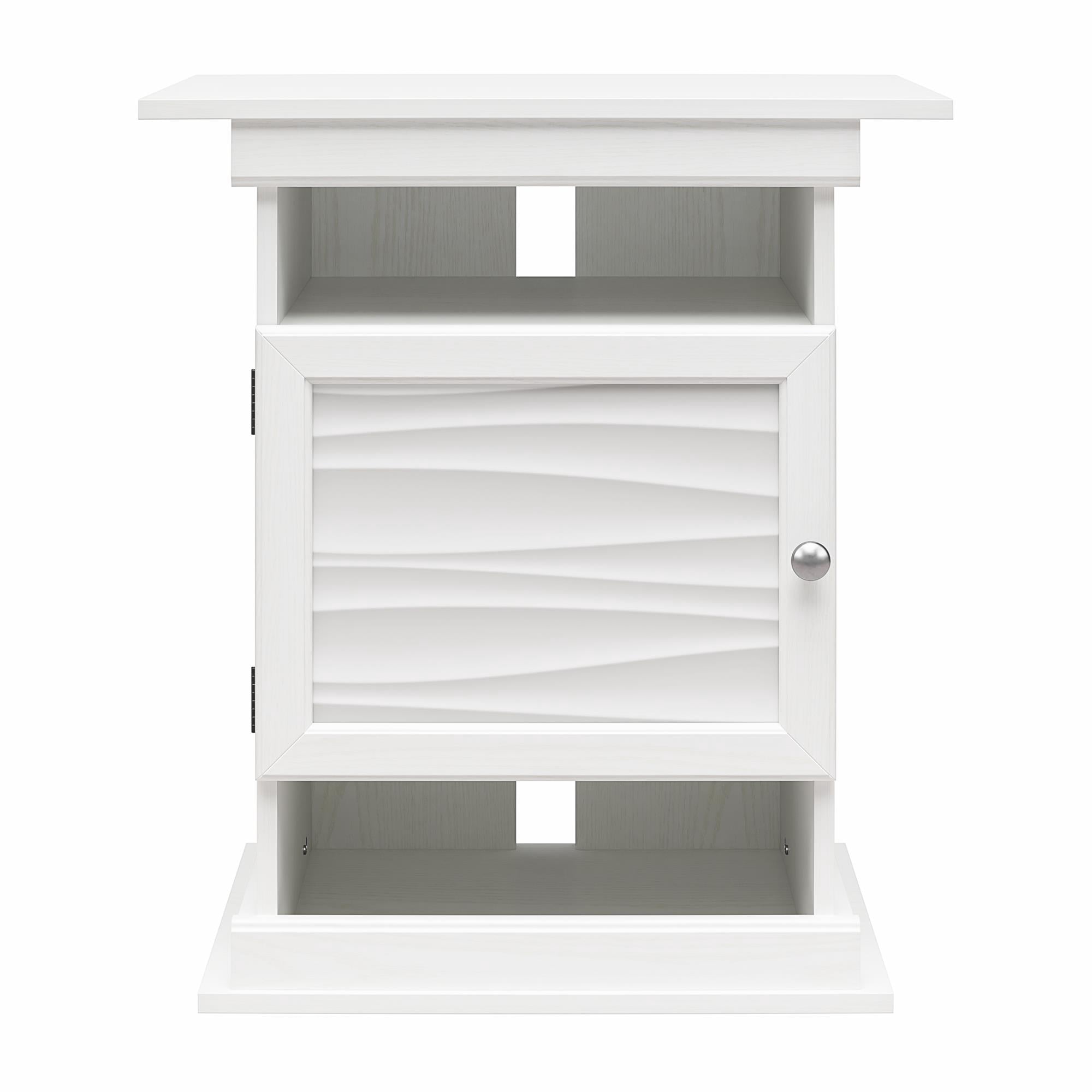 Flipper(tm) 10/20 Gallon Aquarium or Terrarium Tank Stand, White with Flat Faux Wave Laminate Door