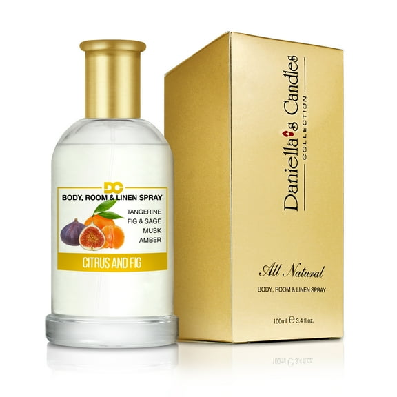 Daniella's Candles Body Room and Linen Spray - Citrus and Fig - 3.4 Fl Oz