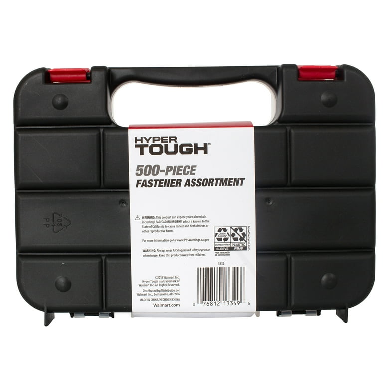 Hyper Tough 500-Piece Zinc Plated Steel Screw and Anchor Fastener