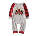 thumbnail image 2 of Odeerbi Christmas Pajamas for Family Plaid Holiday Long Sleeve Family Christmas Pajamas Matching Sets Infant Fashion Plaid Print Tops Pants Sleepwear Xmas Family Matching PJs Set Gray, 2 of 4