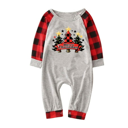 

Christmas Pajamas for Family 2024 Family Christmas 2024 Pajamas Set Printed Matching Family Nights Long Sleeve with Red and Black Plaid Baby