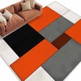 thumbnail image 2 of 6'x9' Area Rugs, Modern Orange Beige Indoor Outdoor Area Rug for Living Room Bedroom, Abstract Black Grey Color Blocks Washable Bathroom Rugs Kitchen Floor Carpet Mats Home Decor Aesthetic, 2 of 8