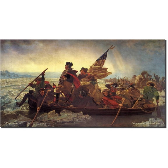 Crossing the Delaware - George Washington by Leutz Wall Picture on Stretched Canvas Decor