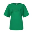 thumbnail image 2 of XMHJSMD Womens Casual Tops Ladies Spring Summer Solid Color Printed Casual Comfortable Women's Tops Short Sleeve Tops(Green,Xxl), 2 of 6
