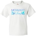 thumbnail image 3 of Inktastic Mermaid Vibes Text in Blues Youth T-Shirt, 3 of 5