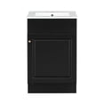 thumbnail image 5 of 20-inch black vanity cabinet with sink MDF material ceramic sink pre - drilled hole soft closing door for a quiet bathroom experience and storage, 5 of 7