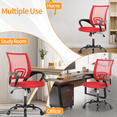 thumbnail image 5 of Mesh Office Chair Mid Back Height Adjustable Computer Desk Chair Ergonomic Task Rolling Swivel Chair with 360 Degree Casters & Armrest, Red, 5 of 7
