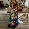 thumbnail image 3 of Tiger Animal Graffiti Sleeveless Dress Woman Fashion Long Dresses Women's Summer Suit Dress Summer 2025 Women, 3 of 7