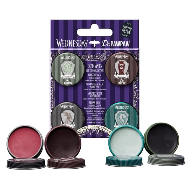 Set de Bálsamos Labiales Dr. PawPaw Wednesday Outcasts con Aloe Vera 4 piezas