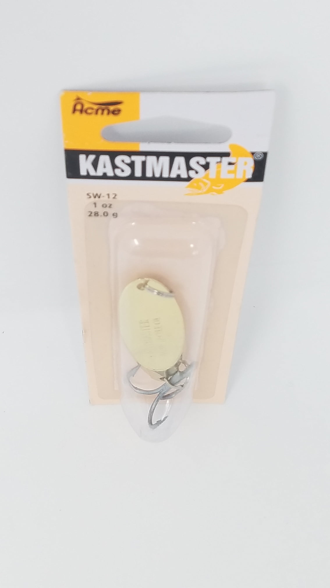 Vintage Acme Kastmaster, 1oz Gold / Green fishing spoon #11259