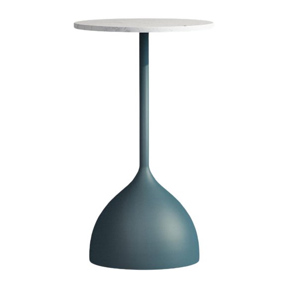 Tnarru Small End Table Bedside Table Ornament Plant Stand Stylish Smooth Coffee Table Tea Table for NightStand Bathroom Balcony Dorm blue white marble