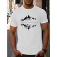 thumbnail image 1 of [Summer Print Tee Shirt] Casual Summer Short Sleeve Reflection of Landscape Print Tee Shirt for Men, Casual Sporty Tee, Comfy Tee, 1 of 5