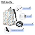 thumbnail image 5 of Easygd Undersea Animals Canvas Backpack: Stylish, Lightweight, and Versatile with Large Capacity and Adjustable Straps –, 5 of 7
