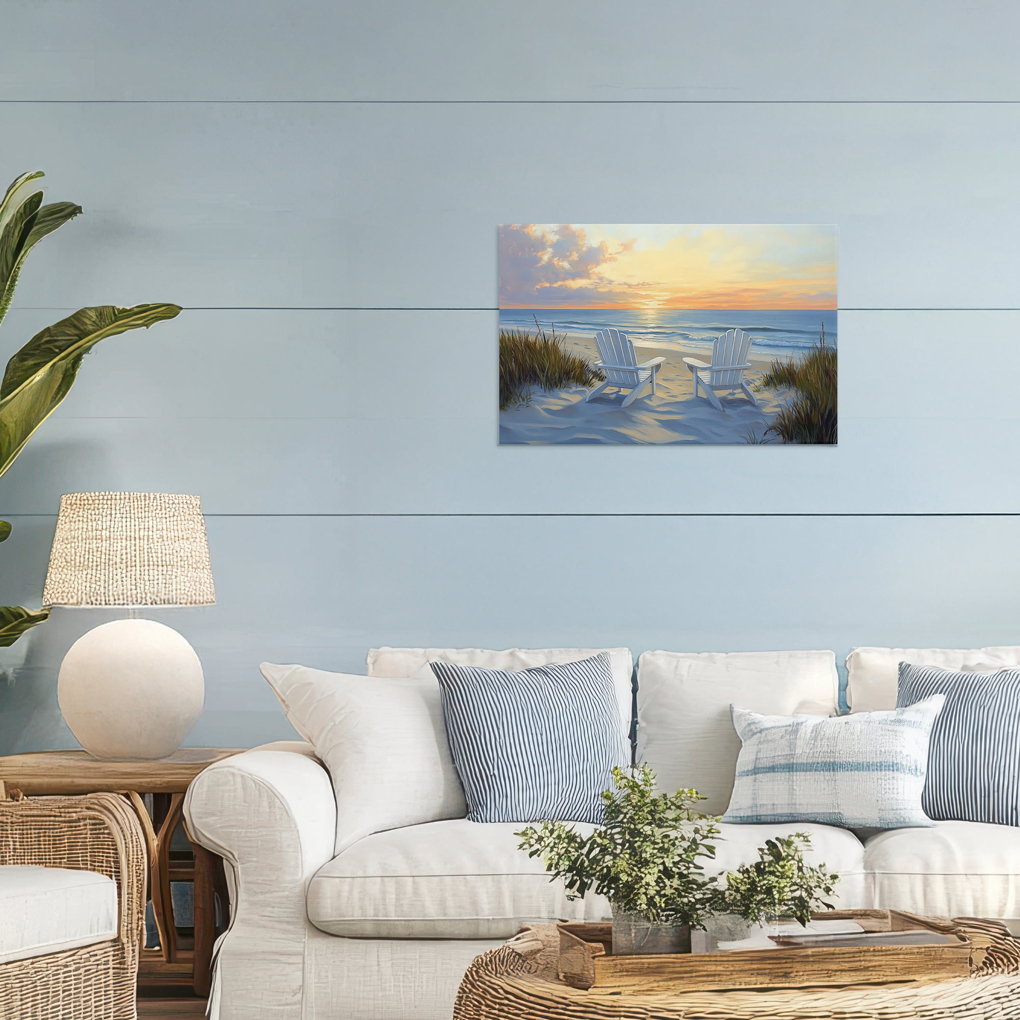 Stupell Industries Calm Beach Sunset Overlook Canvas Wall Art, design by Petal Prints Design