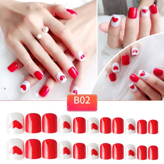 Fashion The Bride False Nails Flower Pattern Pattern Fake Nails Lady