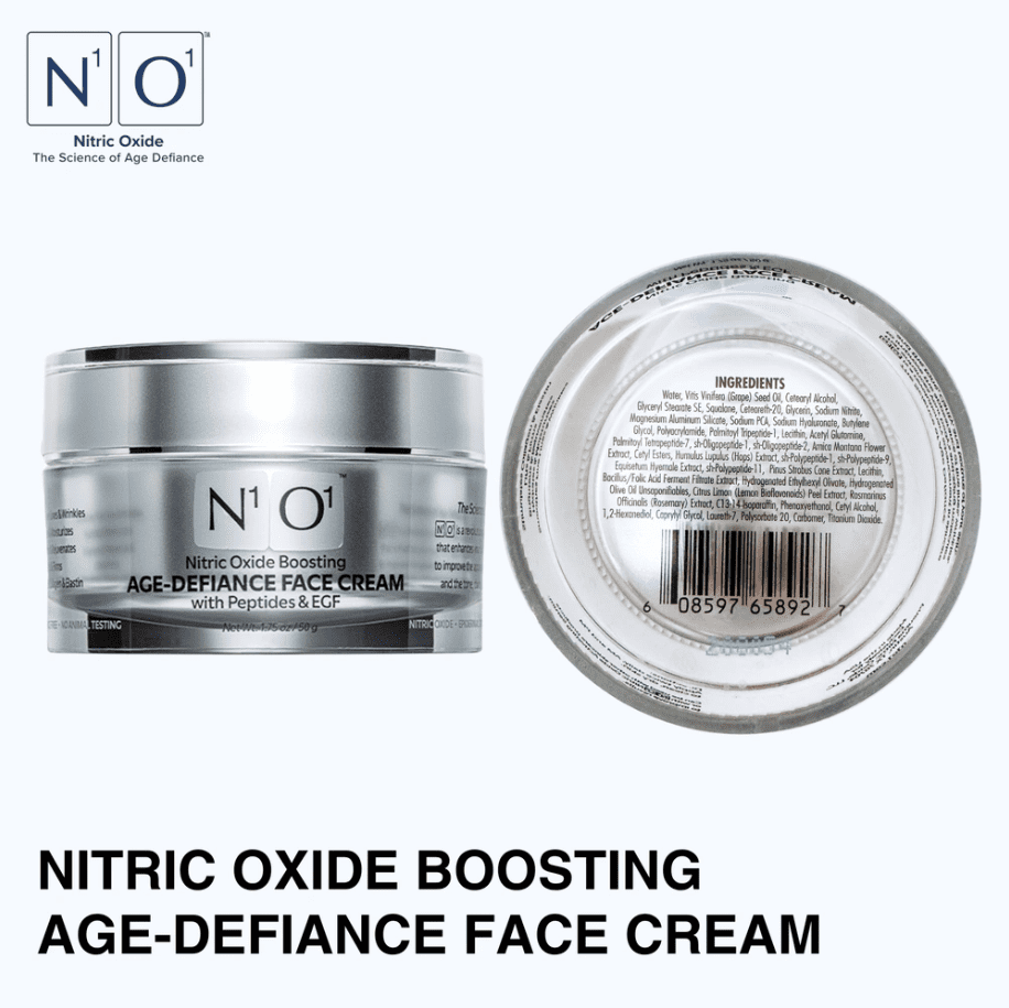 N1O1 Age-Defiance Moisturizer Face Cream with Nitric Oxide Collagen Elastin Booster, 1.75 oz
