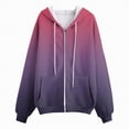thumbnail image 5 of Towmus Zip Up Hoodie Women Trendy Gradient Printed Long Sleeve Full Zipper Plus Size Coat Fall Jacket Hooded Sweatshirt With Pockets, 5 of 6