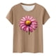 thumbnail image 4 of Camiseta de Manga Corta de Verano para Mujeres con Estampado Casual de Moda con Cuello Redondo, 4 of 5