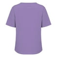 thumbnail image 4 of Juniors T-Shirts Fashion Casual Solid Color Button Short Sleeve Top T Shirt T Shirts for Women, 4 of 6