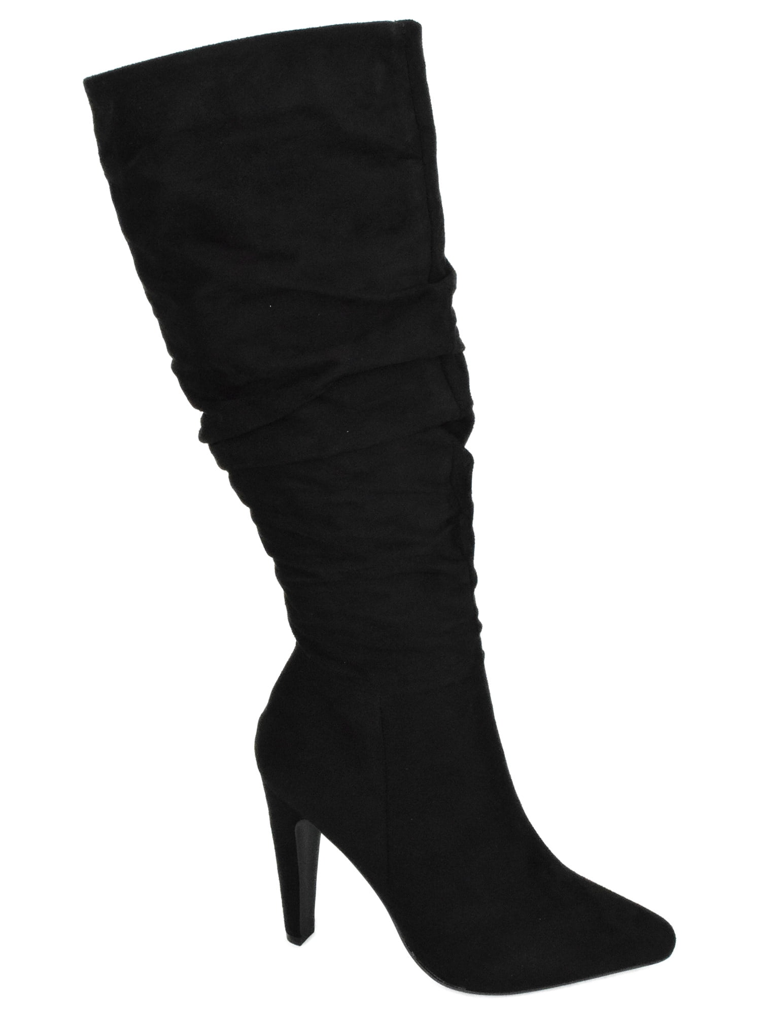 NEW WOMEN'S POINTY TOE STRAPPY BACK SUEDE OVER THE KNEE HIGH HEEL DRESS BOOT 